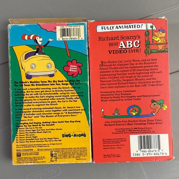 Sing Along Classics Dr Suess The Grinch Cat in Hat Richard Scarry ABC Animated - Picture 3 of 10
